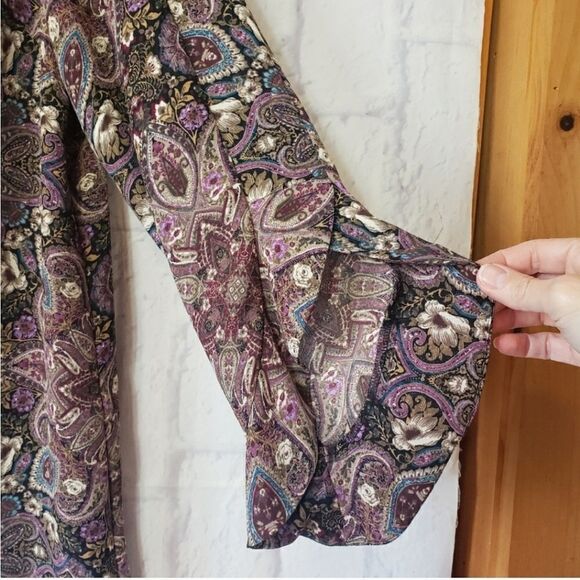 J. JILL Keyhole Front Paisley Blouse Medium - Picture 2 of 8